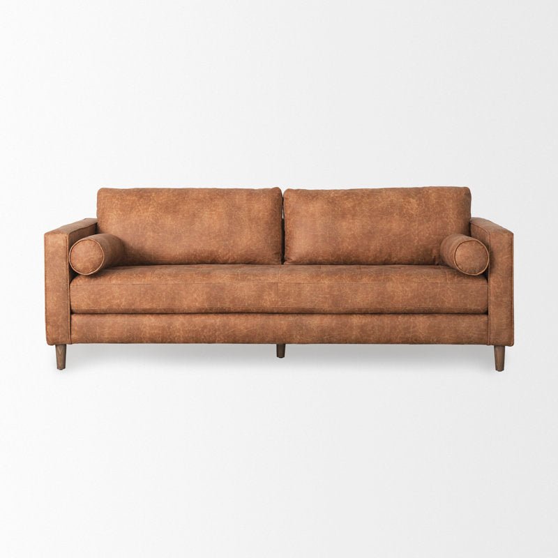 Stephon 87.99'' Faux Leather Sofa - From Where - 