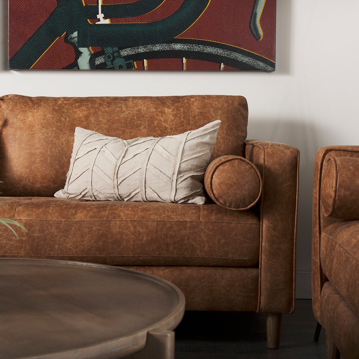 Stephon 87.99'' Faux Leather Sofa - From Where - 