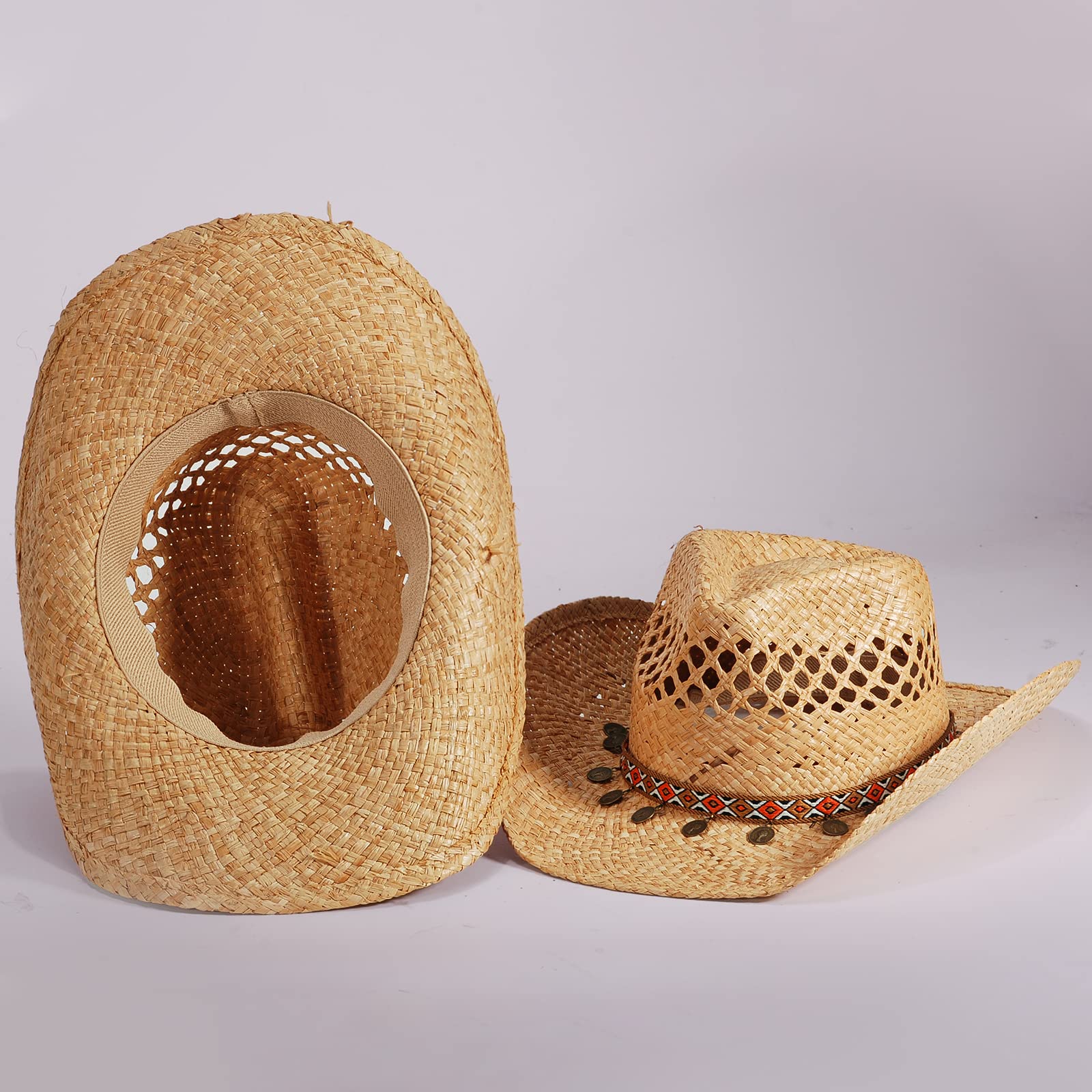 Straw Summer Beach Sun Hat - From Where - 