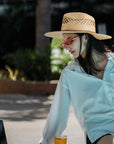 Straw Summer Beach Sun Hat - From Where - 