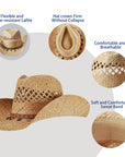 Straw Summer Beach Sun Hat - From Where - 