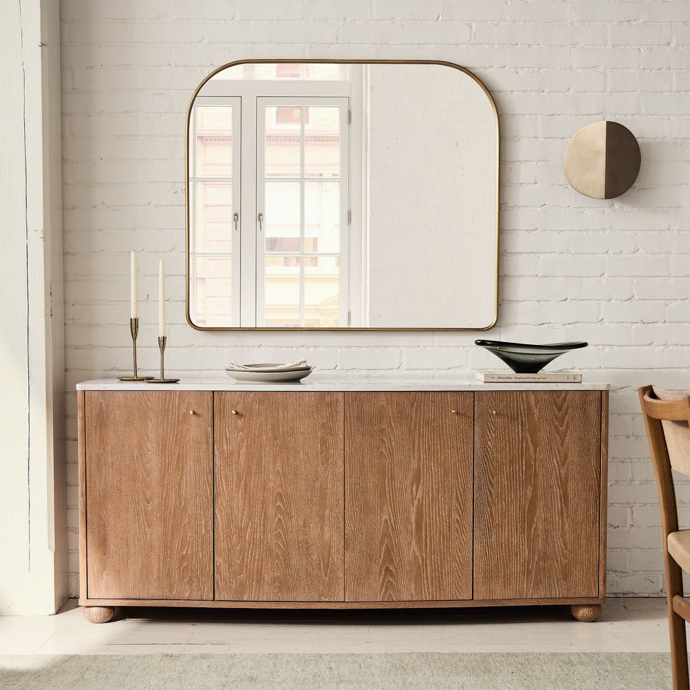Streamline Metal Wide Arch Mantel Mirror - From Where Finds - 