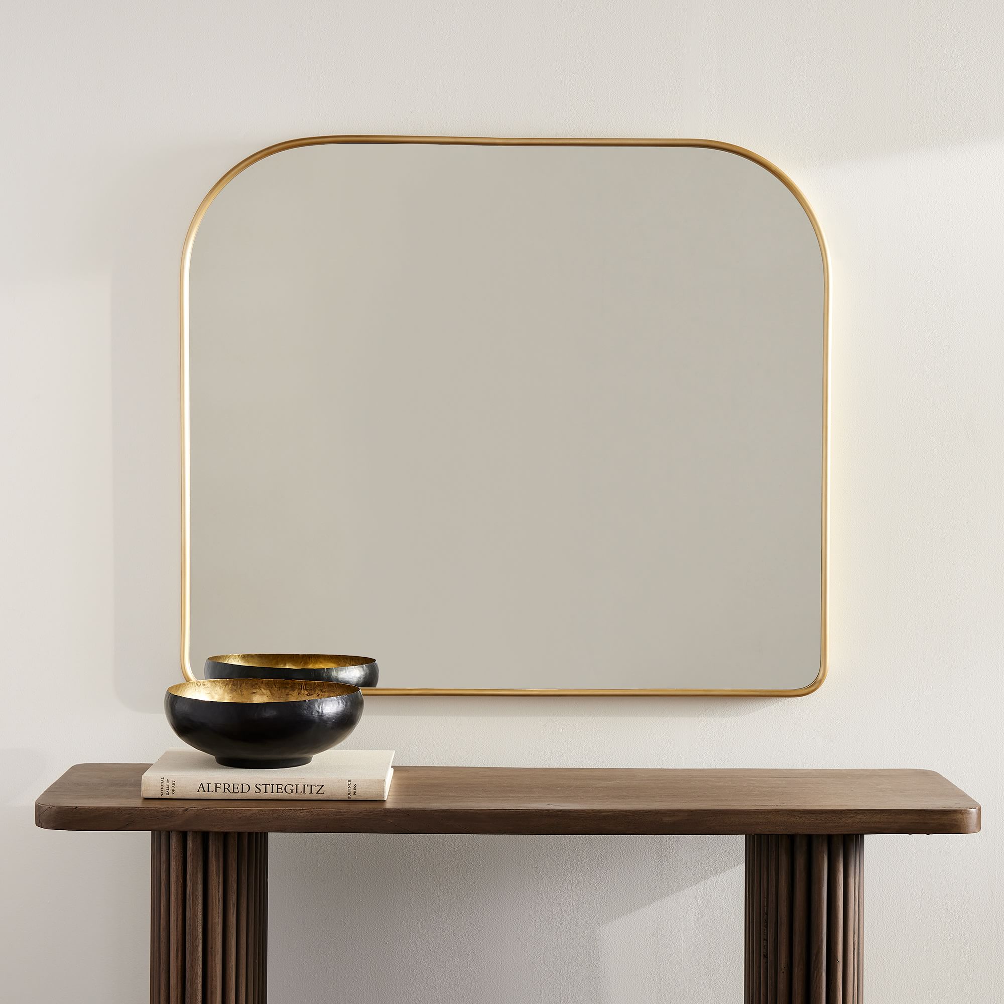Streamline Metal Wide Arch Mantel Mirror - From Where Finds - 