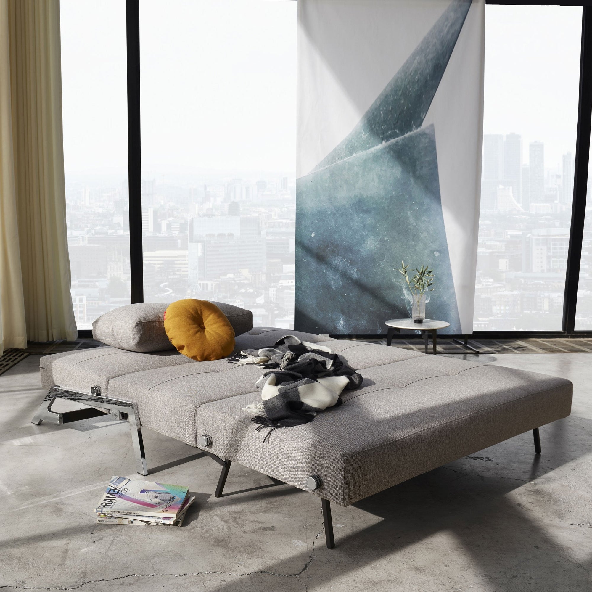 Stretch Sofa Bed - Chrome Legs (Double/Queen)