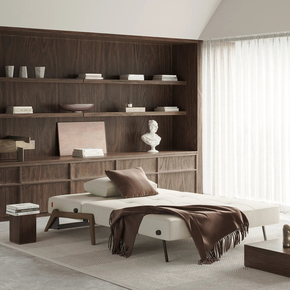 Stretch Sofa Bed with Wood Legs - From Where Finds - 