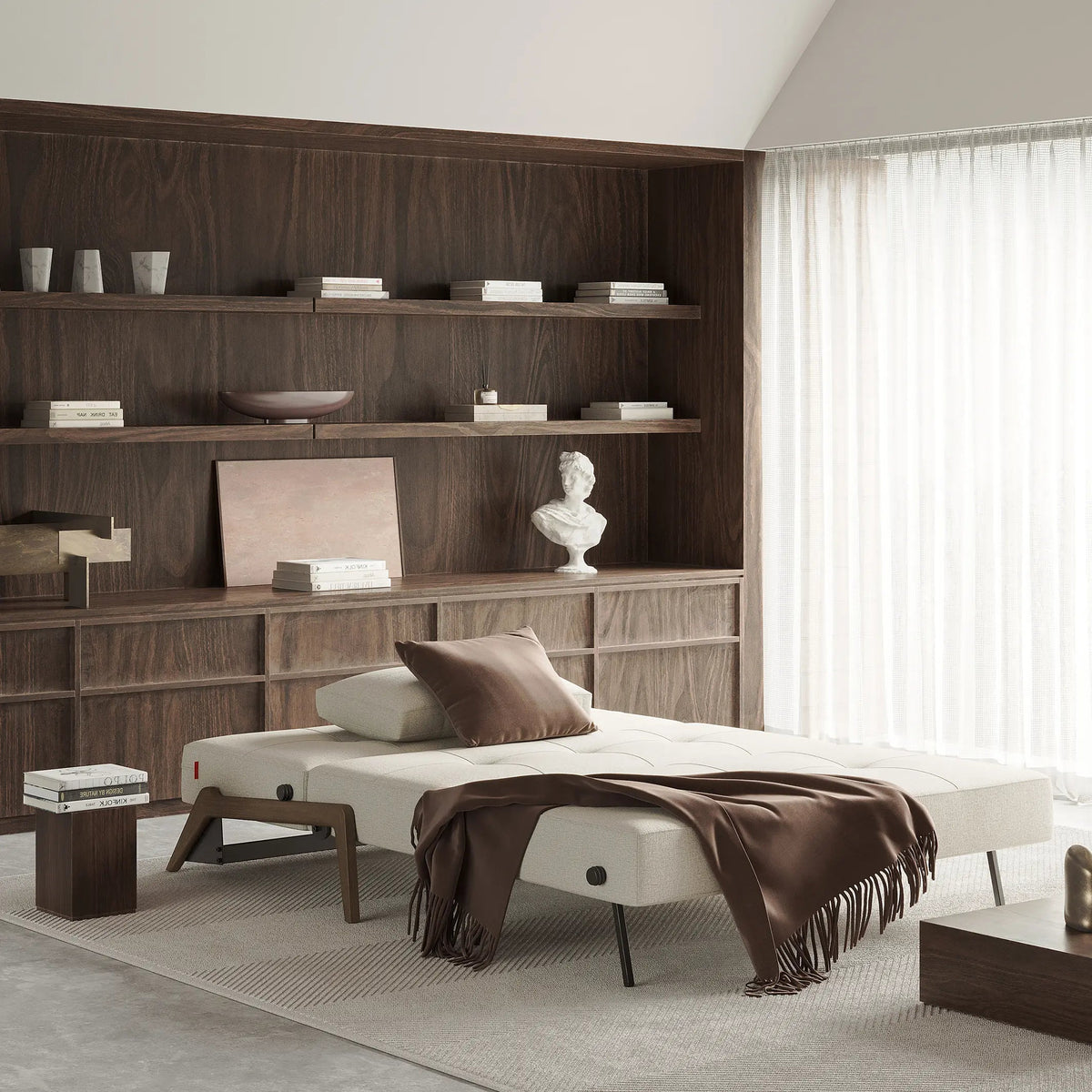 Stretch Sofa Bed with Wood Legs - From Where Finds - 