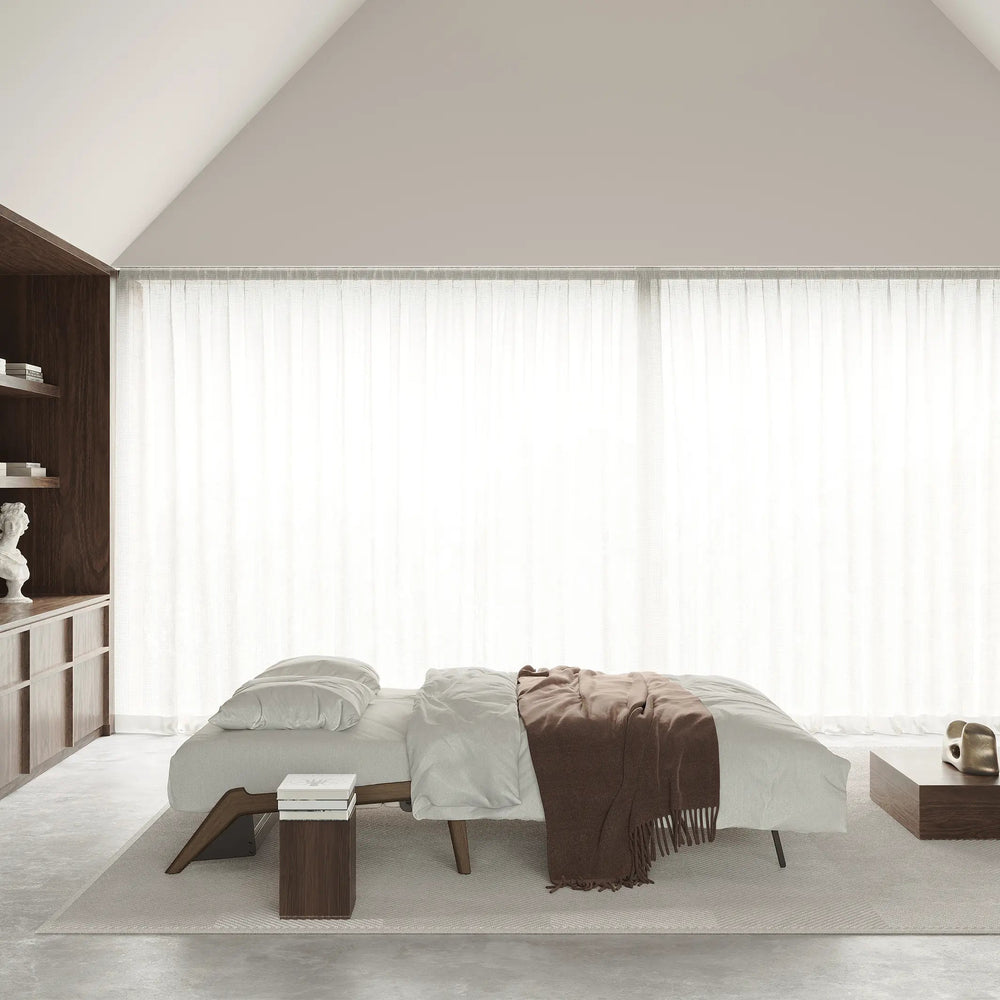 Stretch Sofa Bed with Wood Legs - From Where Finds - 