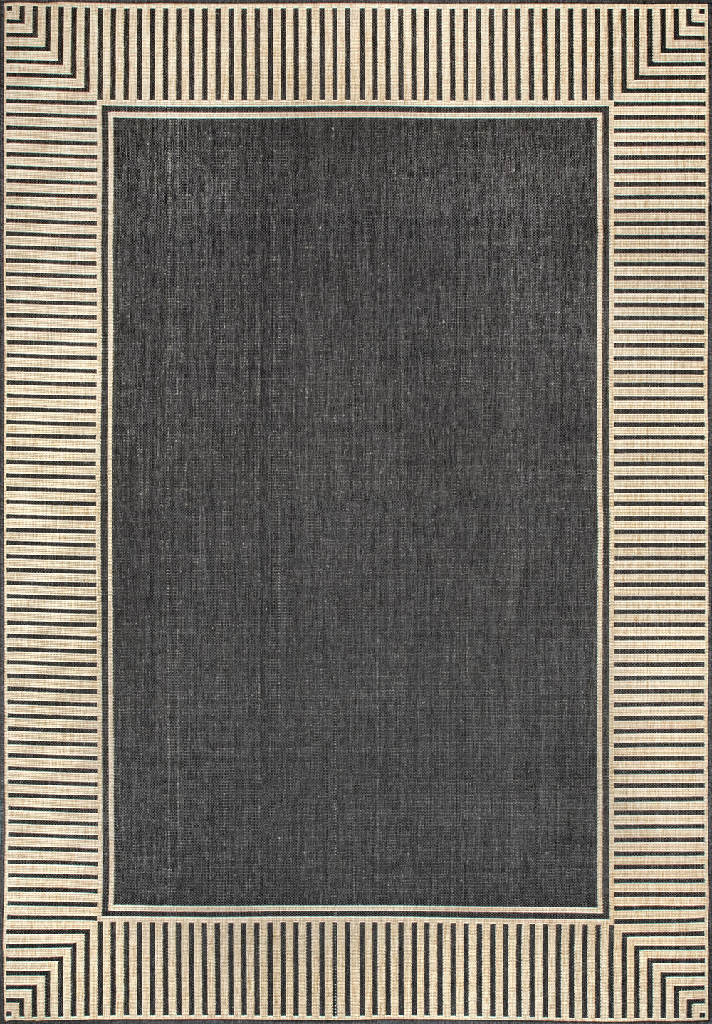 Striped Border Indoor/Outdoor Flatweave Rug - From Where Finds - 