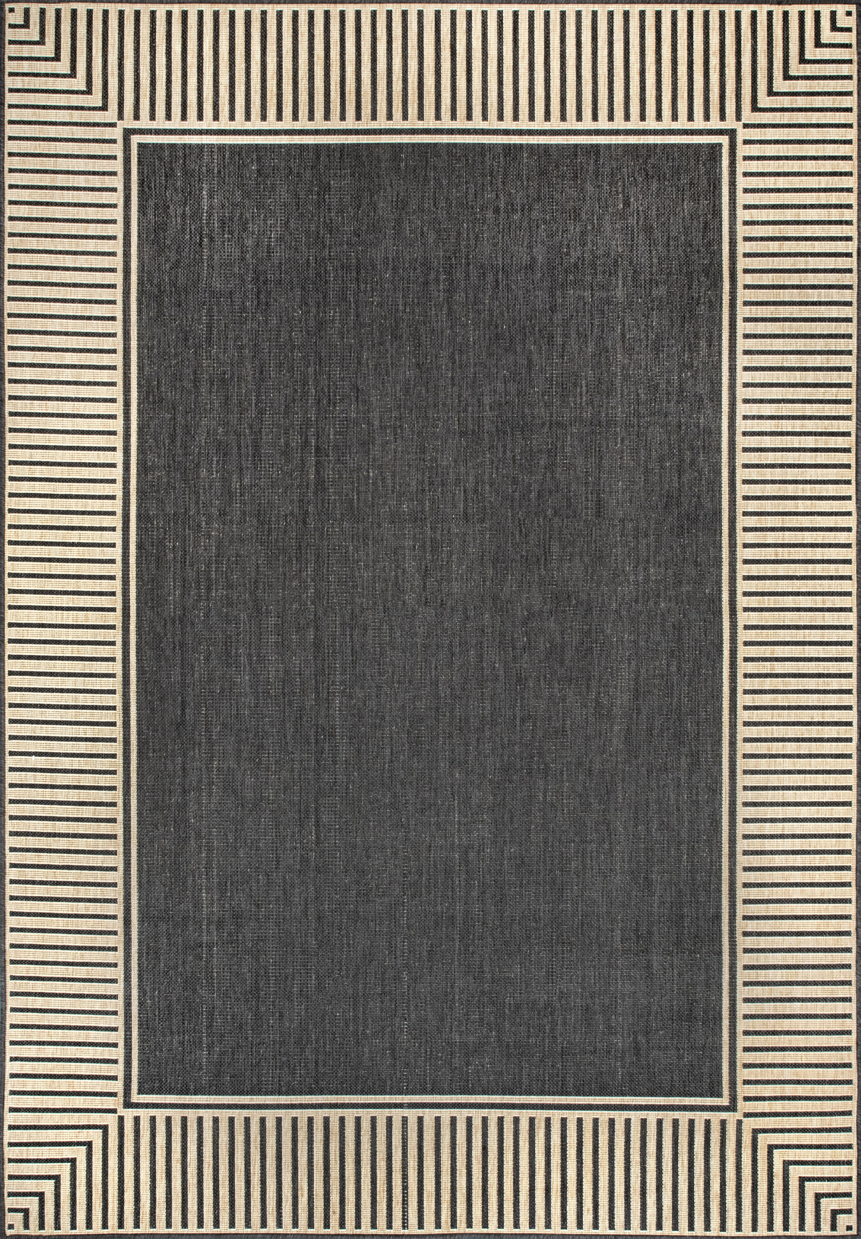 Striped Border Indoor/Outdoor Flatweave Rug - From Where Finds - 