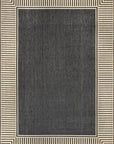 Striped Border Indoor/Outdoor Flatweave Rug - From Where Finds - 