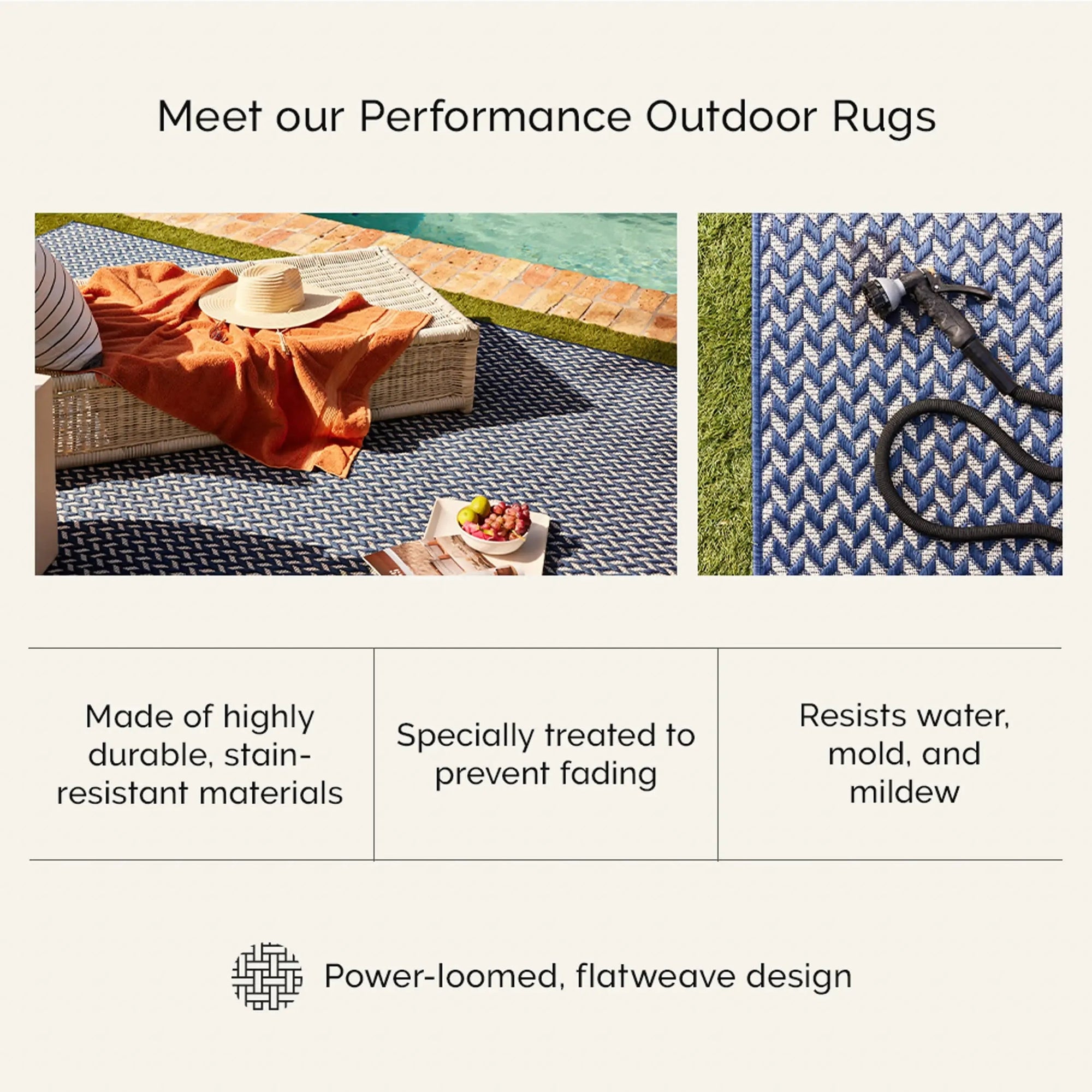 Striped Border Indoor/Outdoor Flatweave Rug - From Where Finds -