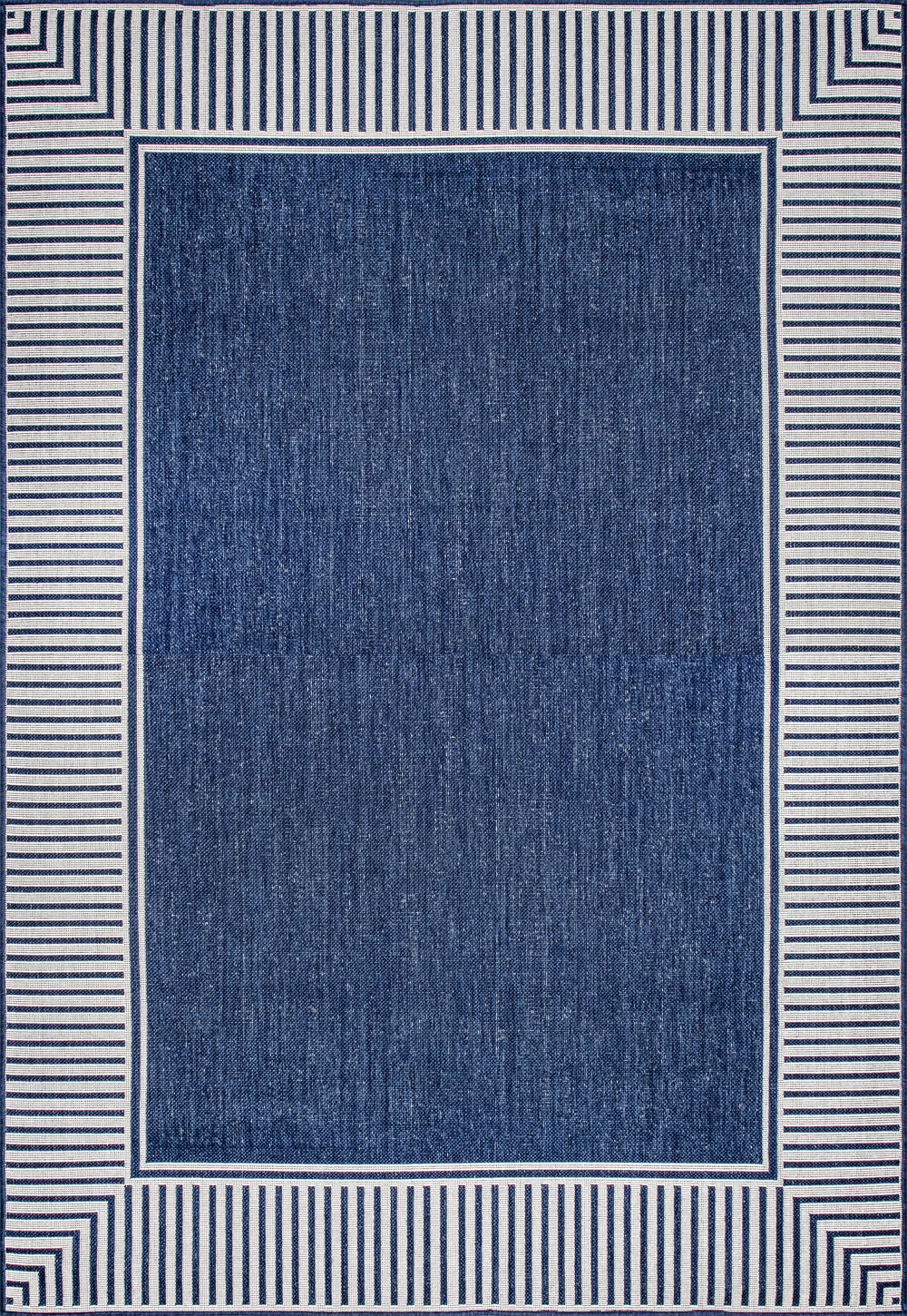 Striped Border Indoor/Outdoor Flatweave Rug - From Where Finds - 