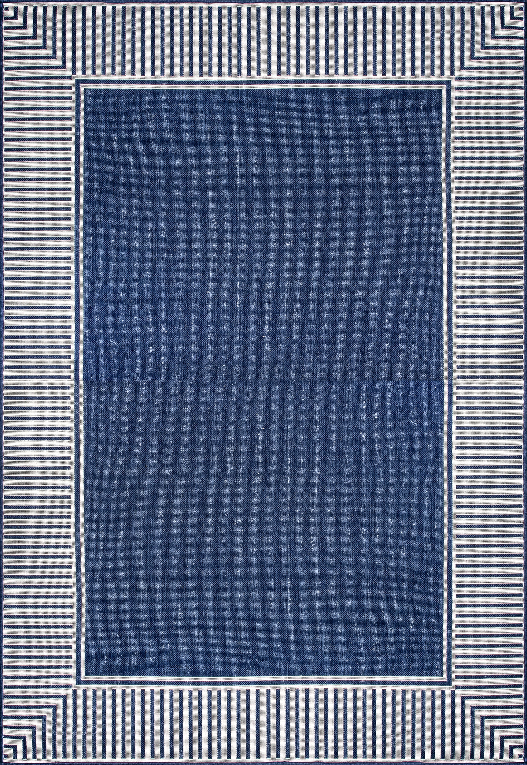 Striped Border Indoor/Outdoor Flatweave Rug - From Where Finds - 