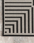 Striped Border Indoor/Outdoor Flatweave Rug - From Where Finds - 