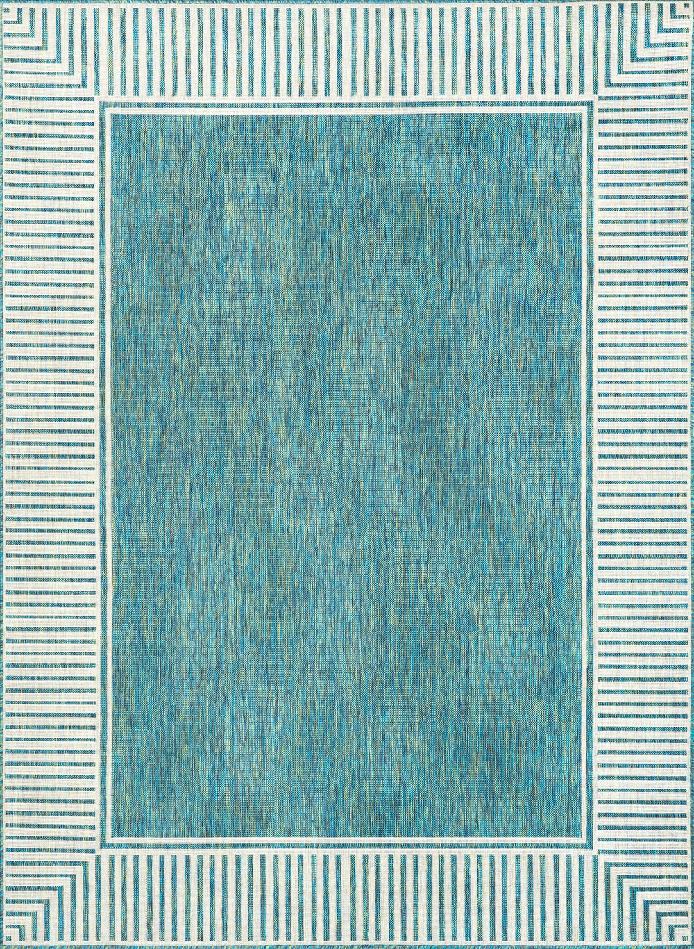 Striped Border Indoor/Outdoor Flatweave Rug - From Where Finds - 