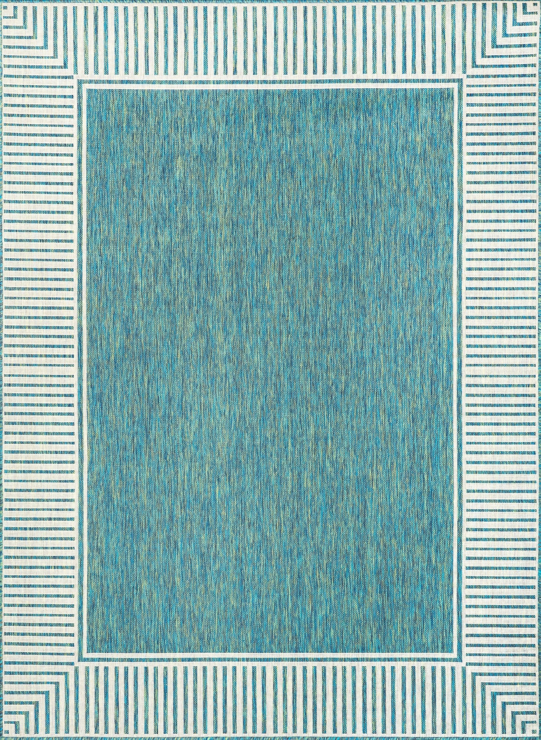 Striped Border Indoor/Outdoor Flatweave Rug - From Where Finds - 