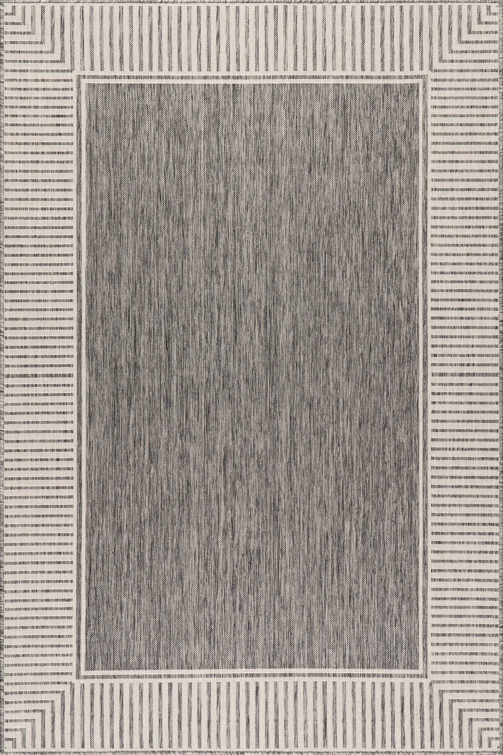 Striped Border Indoor/Outdoor Flatweave Rug - From Where Finds - 