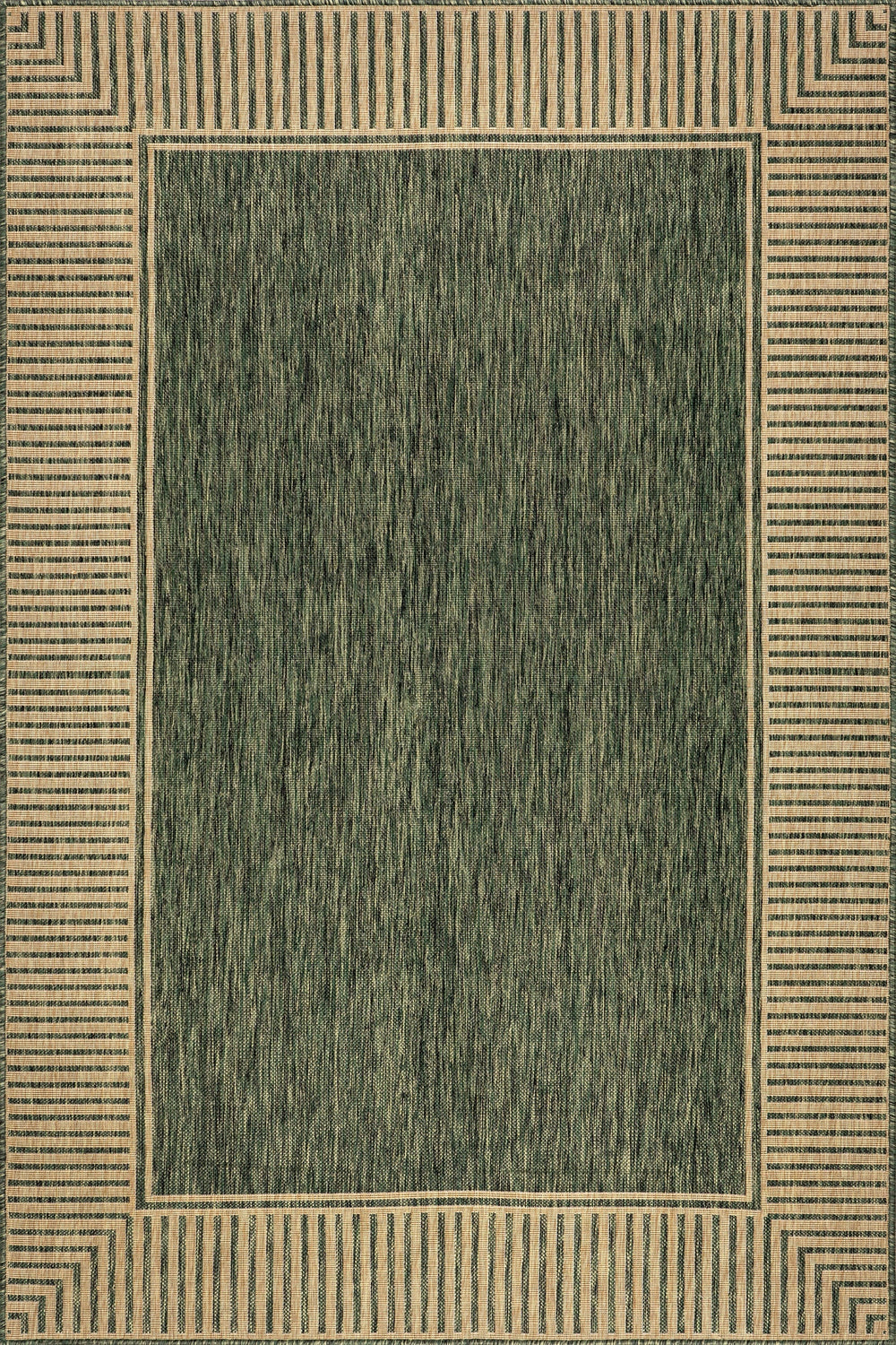 Striped Border Indoor/Outdoor Flatweave Rug - From Where Finds - 