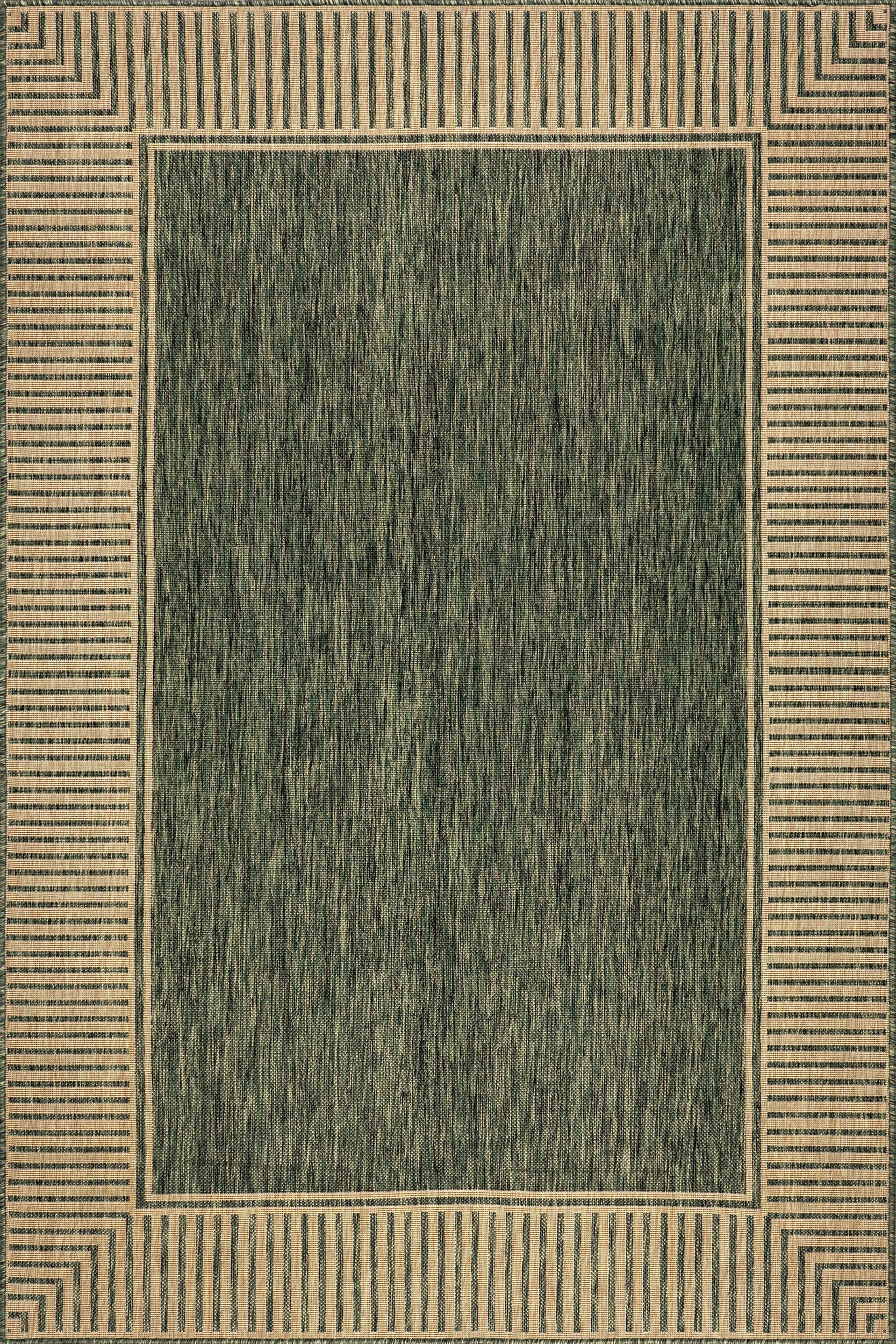 Striped Border Indoor/Outdoor Flatweave Rug - From Where Finds - 