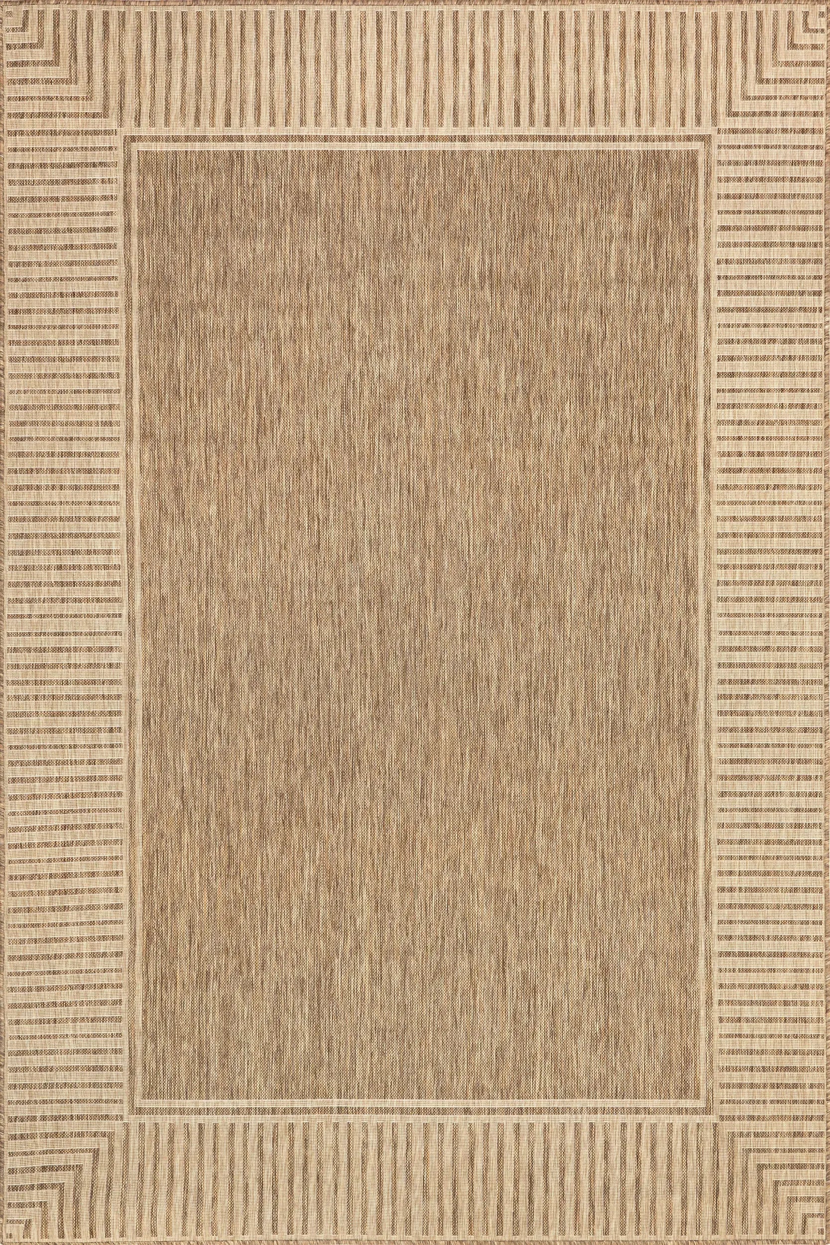 Striped Border Indoor/Outdoor Flatweave Rug - From Where Finds - 
