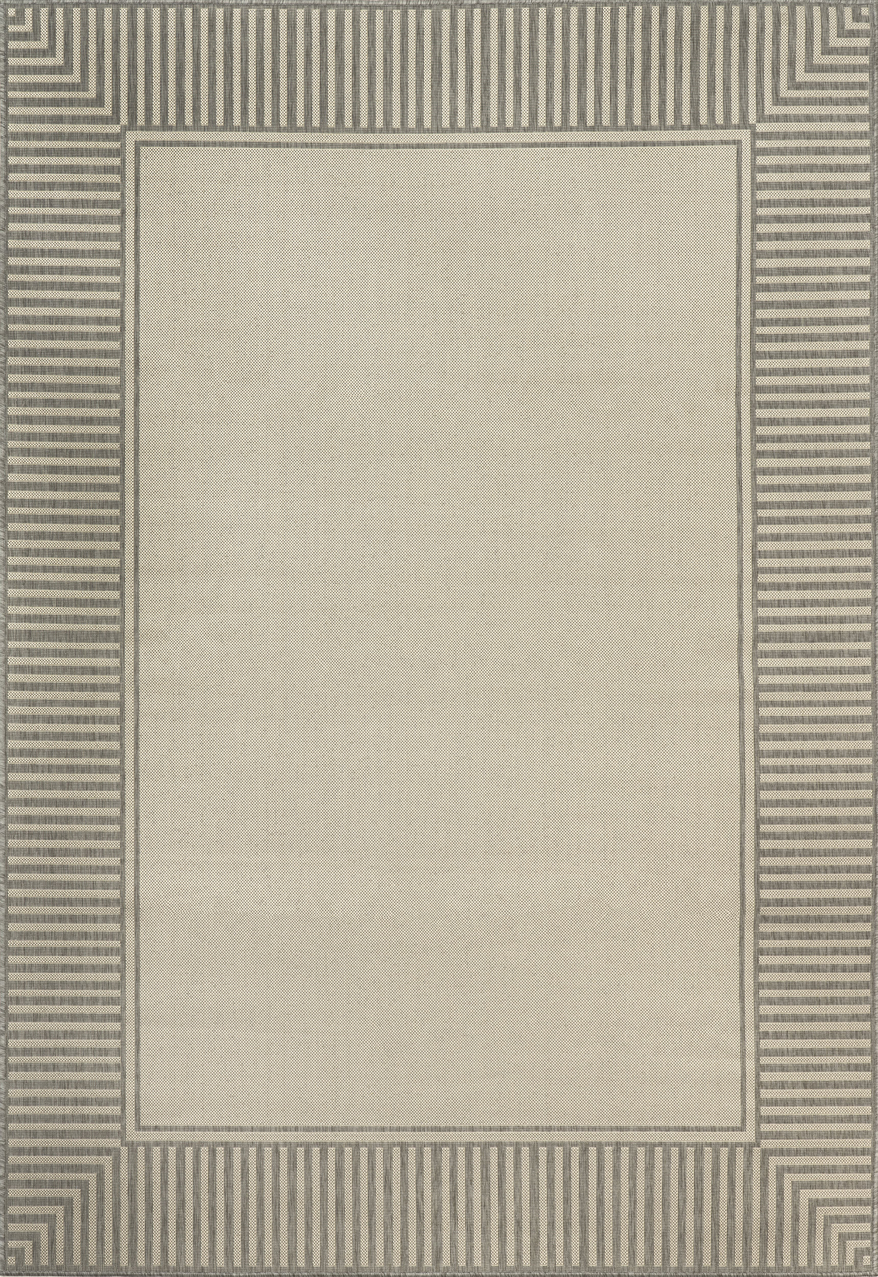 Striped Border Indoor/Outdoor Flatweave Rug - From Where Finds - 