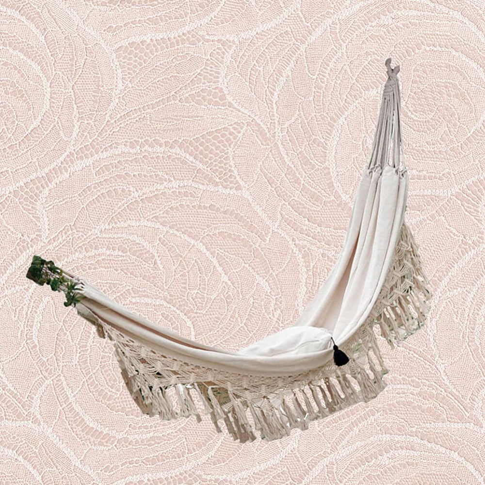 Stylish Canvas Hammock Tassels Double Person Outdoor Swing Bed - From Where - 