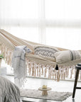 Stylish Canvas Hammock Tassels Double Person Outdoor Swing Bed - From Where - 