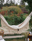 Stylish Canvas Hammock Tassels Double Person Outdoor Swing Bed - From Where - 