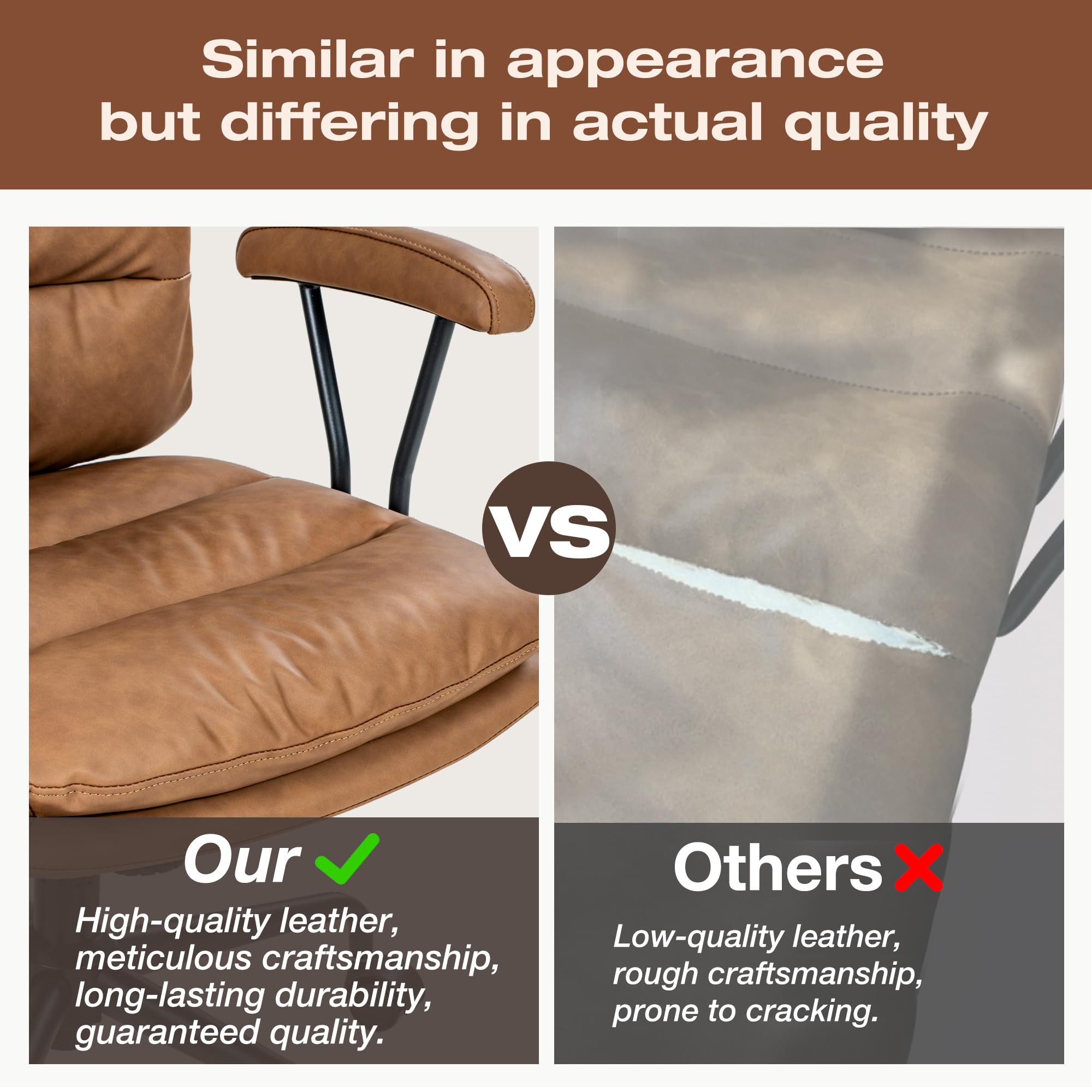 SUGOLD Brown Office Desk Chair - From Where - 
