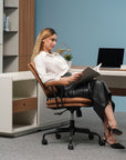 SUGOLD Brown Office Desk Chair - From Where - 