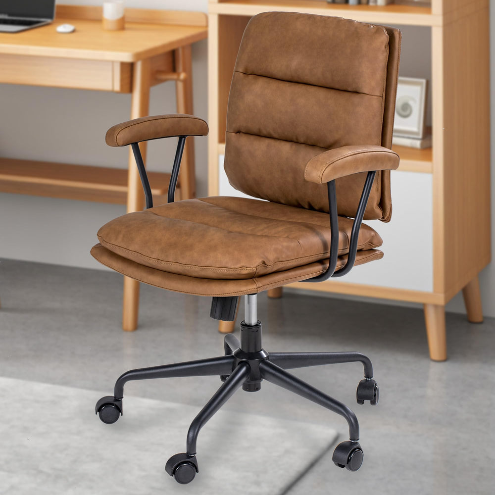 SUGOLD Brown Office Desk Chair - From Where - 