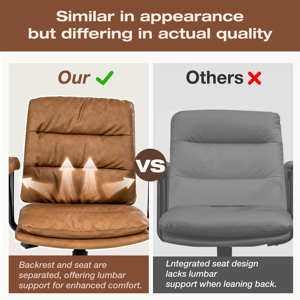 SUGOLD Brown Office Desk Chair - From Where - 