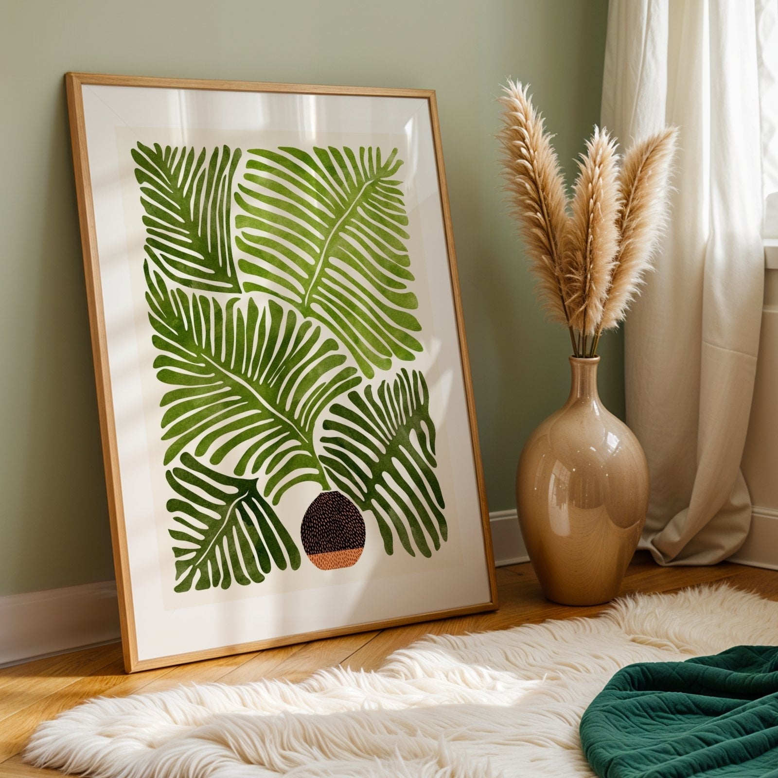 Summer Fern Unframed Wall Art Print - From Where - 