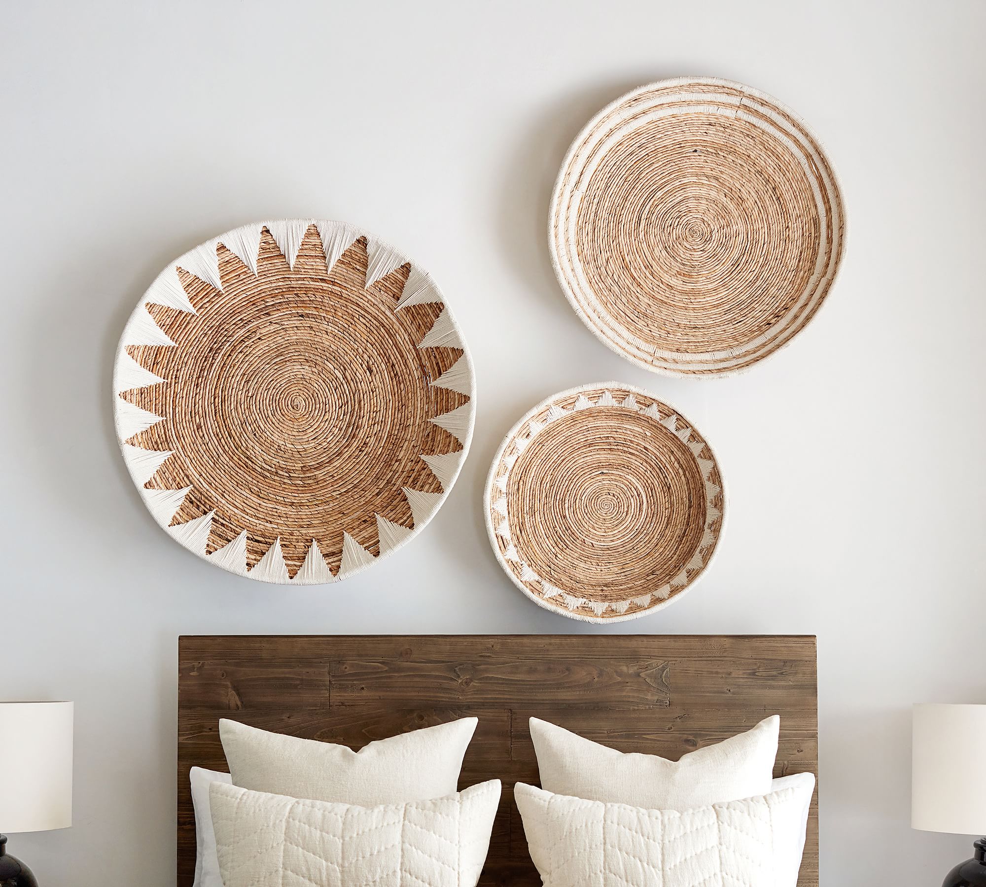 Sunny Woven Basket Wall Art (Set of 3) - From Where - 