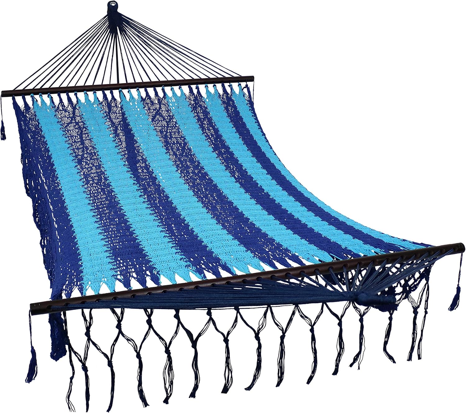 Sunnydaze Hand - Woven Cotton and Nylon American - Style Mayan Hammock with 15 - Foot Steel Stand - 400 - Pound Capacity - Natural - From Where - 