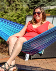 Sunnydaze Hand - Woven Cotton and Nylon American - Style Mayan Hammock with 15 - Foot Steel Stand - 400 - Pound Capacity - Natural - From Where - 
