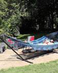 Sunnydaze Hand - Woven Cotton and Nylon American - Style Mayan Hammock with 15 - Foot Steel Stand - 400 - Pound Capacity - Natural - From Where - 