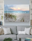 Sunset View at Calm Sandy Beach Canvas - From Where - 