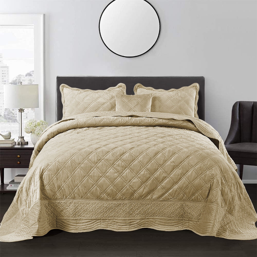 Supersoft Bedspread Set in Taupe - From Where -