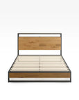 Suzanne Metal and Bamboo Platform Bed Frame with USB Port