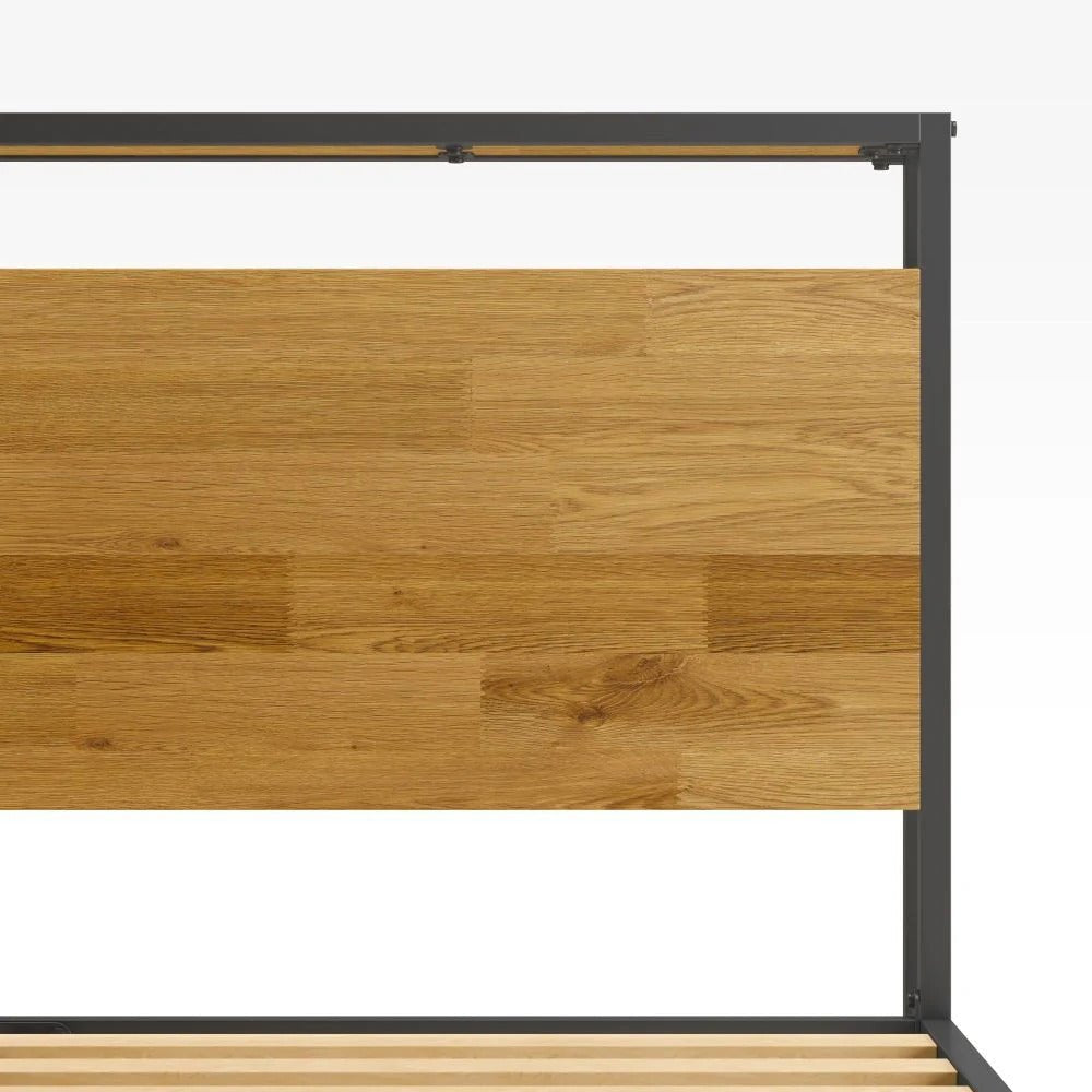 Suzanne Metal and Bamboo Platform Bed Frame with USB Port - From Where Finds - 