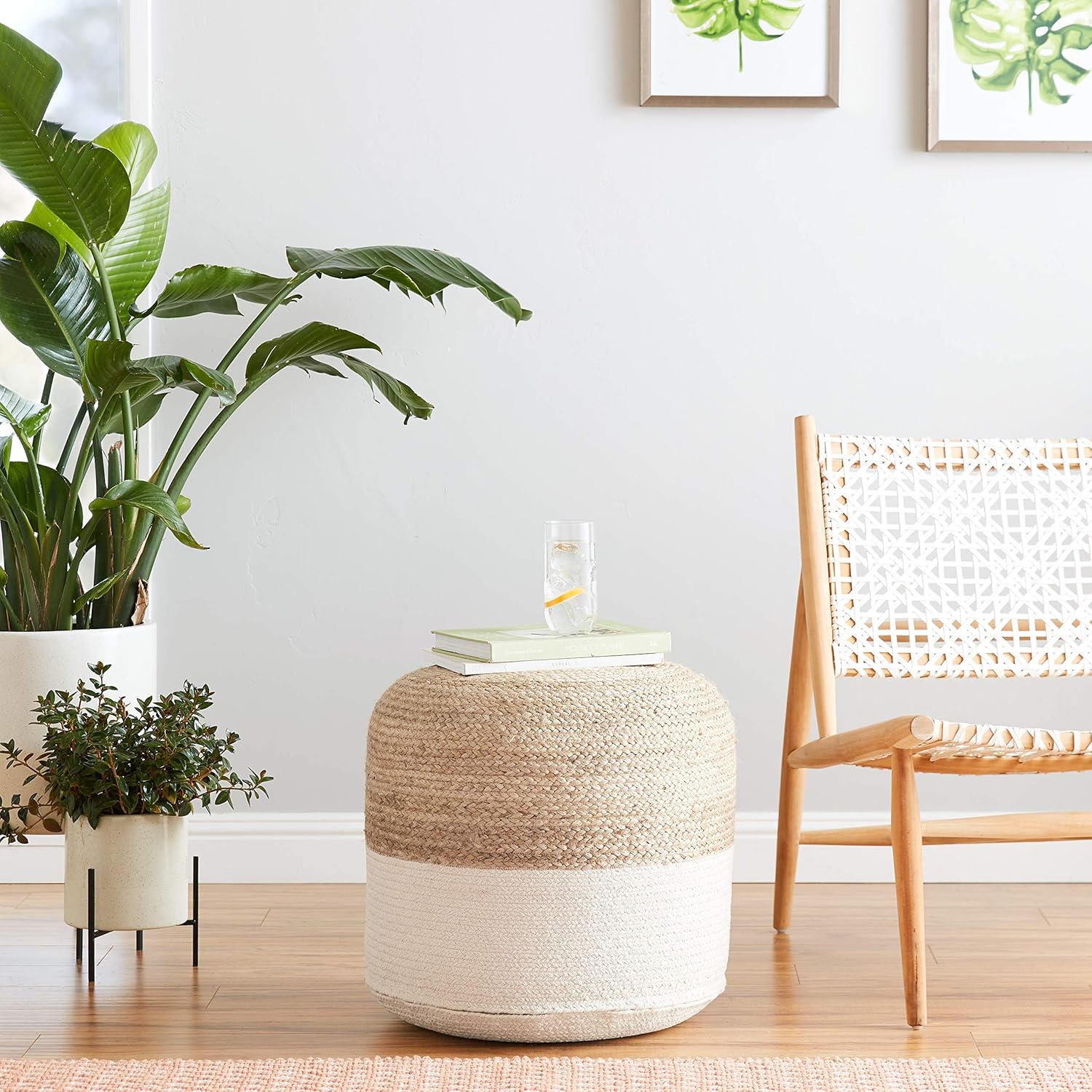 Sweed Valley Jute & Cotton Pouf - From Where - 