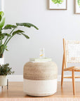 Sweed Valley Jute & Cotton Pouf - From Where - 