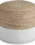 Sweed Valley Jute & Cotton Pouf - From Where - 