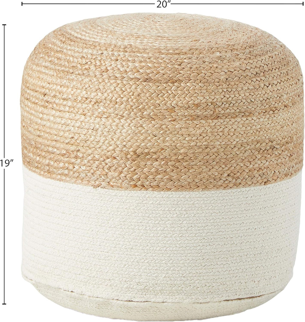 Sweed Valley Jute &amp; Cotton Pouf - From Where - 