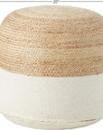 Sweed Valley Jute & Cotton Pouf - From Where - 