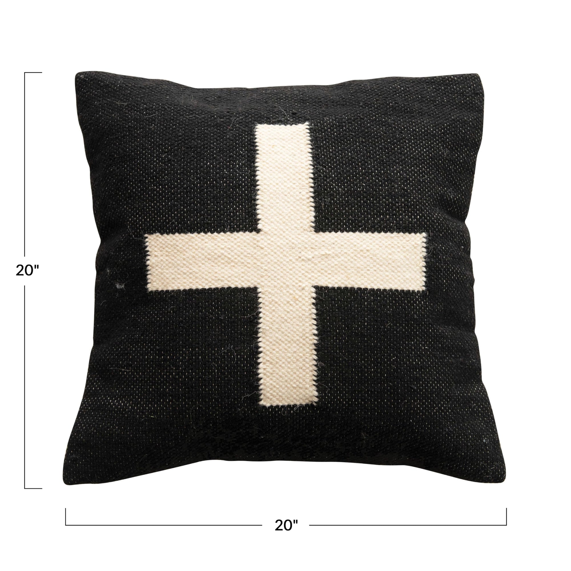 Swiss Cross Wool Blend Pillow - From Where - 