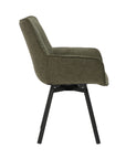 Swivel Fabric Dining Chair with Steel Legs - From Where - 
