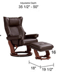 Swivel Faux Recliner Chair with Ottoman - From Where - 