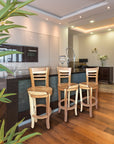 Swivel Solid Wood Bar Stool - From Where - 